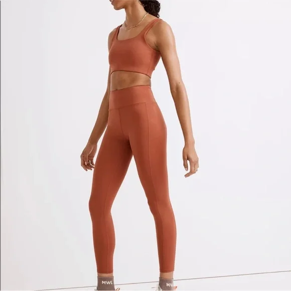 Madewell MWL Flex High-rise 25” Leggings in Weathered Brick, M - Picture 3 of 8